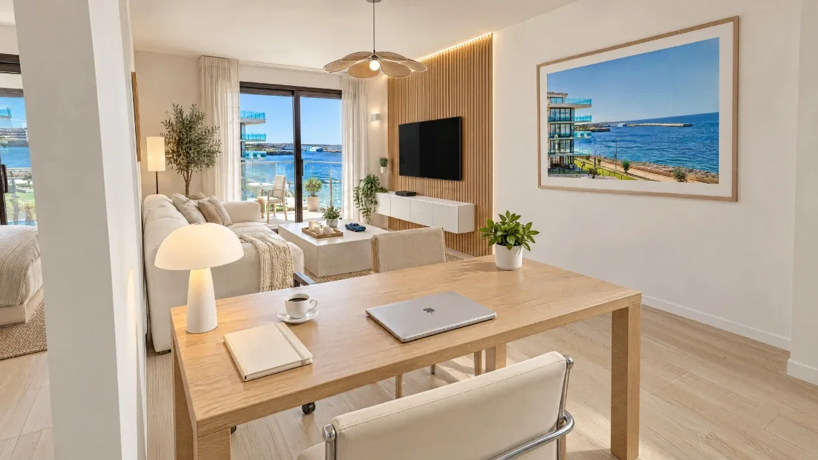 Salón en estilo mediterráneo